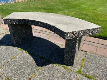 #1 Curved Concrete Aggregate Bench