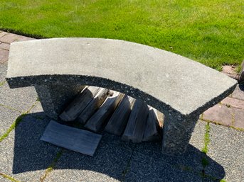 #2 Curved Concrete Aggregate Bench