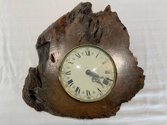 Burl Wood Wall Clock Vintage