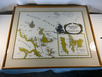 Framed Print Hamilton Island Map