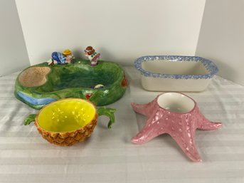 Collection Of Ceramic Kitchy Style Decorative Bowls