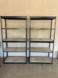 2x Metal Frame Storage Shelves