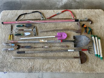 Assorted Garden Hand Tools Collection