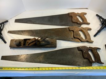 Vintage Hand Saws And Planer