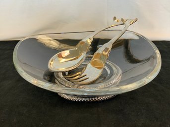 Godinger Silver Plate Fish Serving Set And Nambe Rope Theme Serving Dish