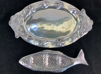 PK Imports Large Seafood Platter And Triple Divided Fish Server