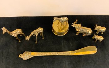Brass Giraffe Brass Elephants Brass Lion Shoe Horn MGM