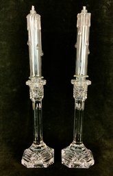 Waterford Lismore 8 Candlestick Pair Catskill Mountain Crystal Oil Candle 6.5