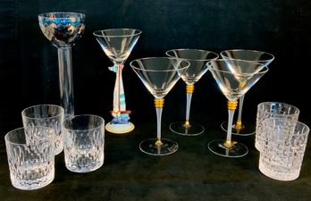 Entertaining Glassware Martini Glass Double Old Fashion Lowball Rocks Blue Sky Martini