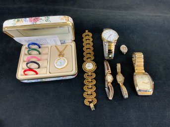 Vintage Watch Lot 14k Hamilton Colibri Change Bezel