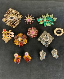Vintage Brooch Earring Lot