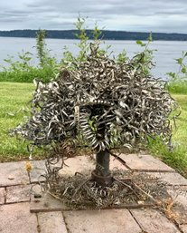 Stainless Steel Scrap Metal Shavings Tree Art