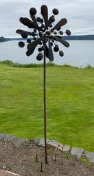 Large Kinetic Garden Art Wind Sculpture Metal Swirly Whirley Gig