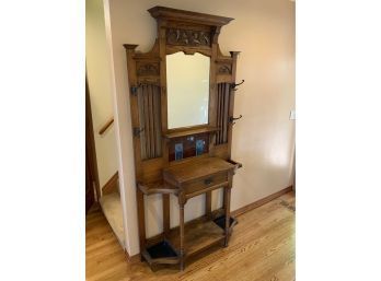 Large Antique Entry Way Hall Tree