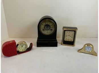 Iron Small Mantle Clock And Variety Of Small Clocks