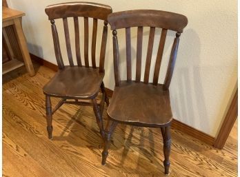 Pair Of Antique Wood Chairs