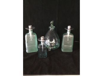 Assorted Bottles And Candle Holder Stoppers
