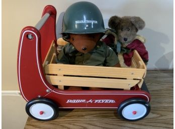 Radio Flyer Wagon And Stuffed Bears