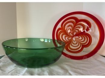 Monumental Blown Glass Bowl Set