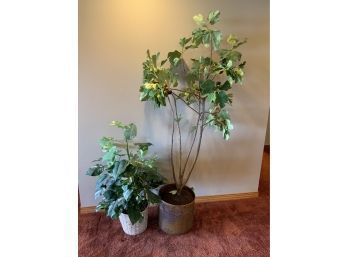 2x Faux House Plants And Planters