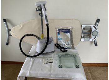 Clothing Steamer, Ironing Board And Digital Scale