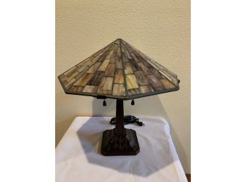 Purple Amber Tone Stained Glass Table Lamp