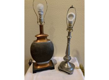 Two Contemporary Lamps - One Metal - One Composite