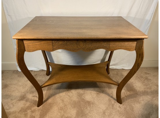 Unique Vintage/antique Oak Entry Table With Storage Drawer
