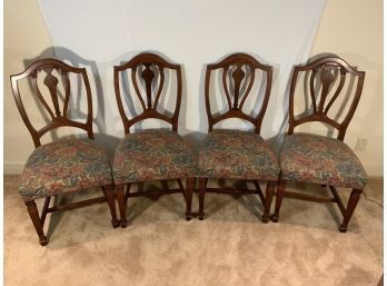 Set Of Four Antique Wood Dining Chairs