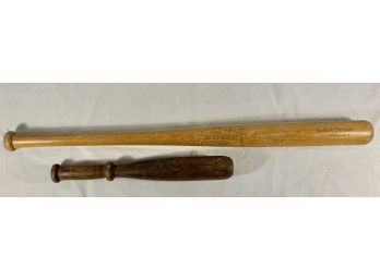 Hillerich And Bradsby Co Little League Bat And Vintage Billy Club