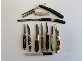 Vintage Pocket Knife And Razor Collection, Clauss, H. Boker & Co., Barlow, Imperial, H. Dorwal Solingen