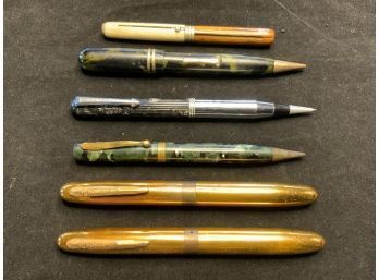 Assorted Mechanical Pencil, Fountain Pen, Black Meteor, Roberts, Elgin And Other Makers