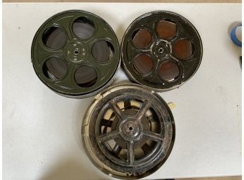 Three Vintage 35mm Motion Picture Animated Film Reels