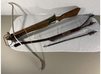 Vintage Wham O Powermaster Cross Bow And Vintage Bow And Arrows