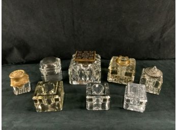 Antique Glass And Crystal Inkwell Collection