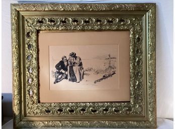 A Pair Of Antique Framed Art, Life Publishing Print And Artist Proof Charles Dana Gibson The Gibson Girl