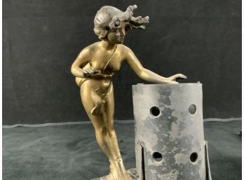 Bronze Fairy Lamp Signed Eutrope Bouret