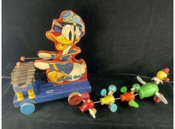 Donald Duck 185 Pull Toy 1938 Gabby Goofies Duck Family Fisher Price