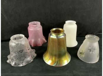 Vintage Glass Lampshades Lot E