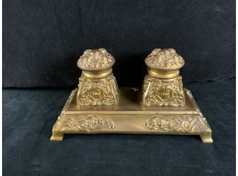 Stunning Double Inkwell Gilt Faces