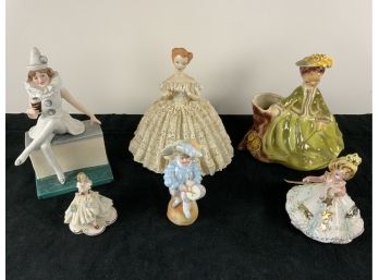 Six Lovely Ladies Made Of Porcelain And Ceramic