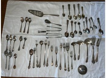 Collection Of  Vintage, Antique, Pickle Castor, Forks, Tongs, Commemorative Souvenir Spoons