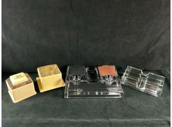 Antique Glass Pyralin Bakelite Paragon Canada Uranium Glass Standish Inkwells Collection