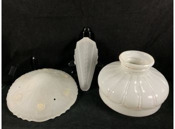 Vintage Glass Lampshades Lot H
