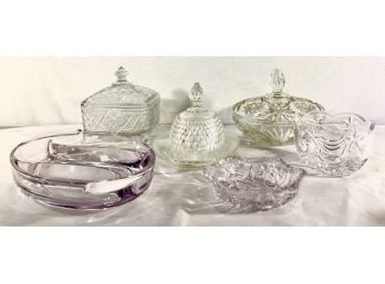 Assorted Cut Crystal And Cut Glass Serving Pieces