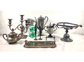 A Variety Of Antique Silverplated Items