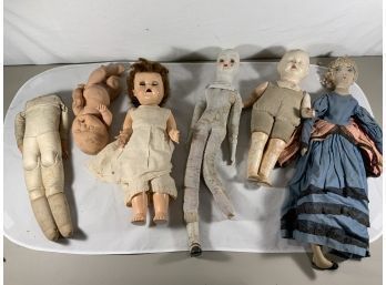 6 Assorted Vintage Dolls