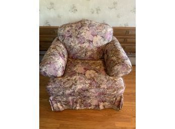 Large Floral Print Armchair By Schnadig With Matching Pillows