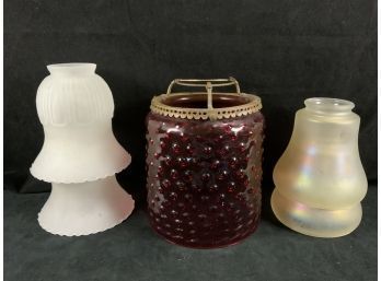 Vintage Glass Lampshades Lot D