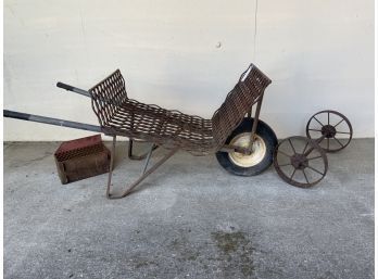 Vintage Metal Firewood Cart